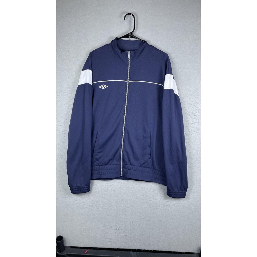 Umbro‎ Jacket Mens XL Blue White Track Full Zip Athletic Soccer Warm Up